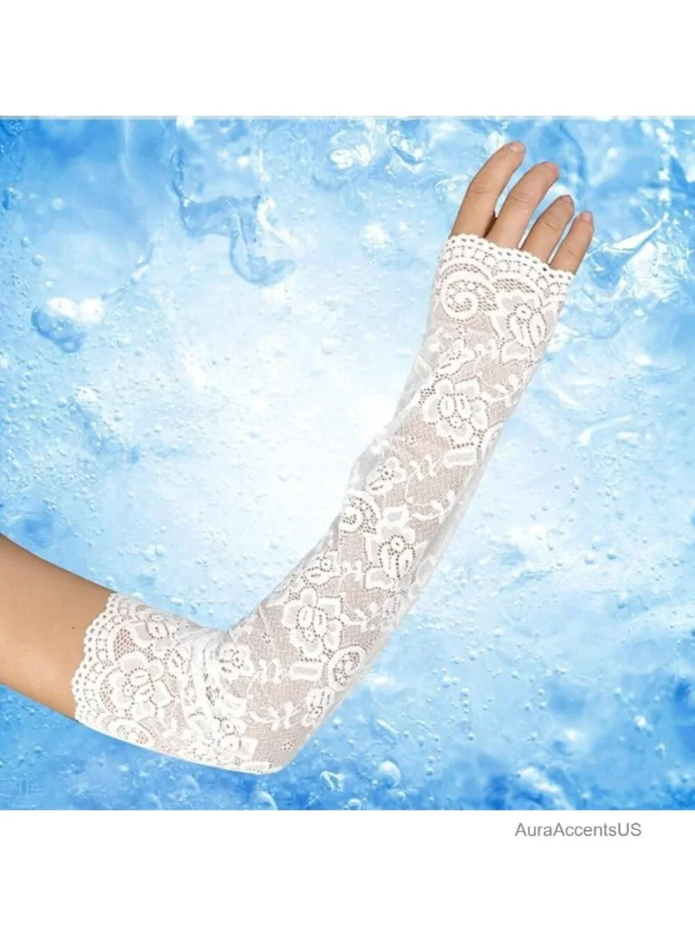 5 Pairs Women Lace Arm Sleeves Fingerless Floral Hollow Sleeves for Wedding